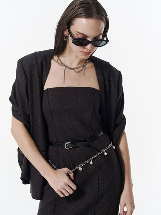 CUT OFF DETAILS DRESS