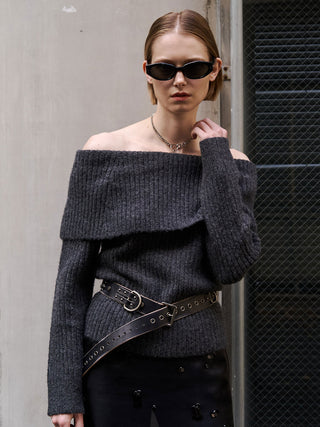 OFF SHOULDER BULKY KNIT