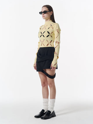 LOW WEST CUTTING MINI SKIRT