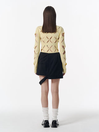 LOW WEST CUTTING MINI SKIRT