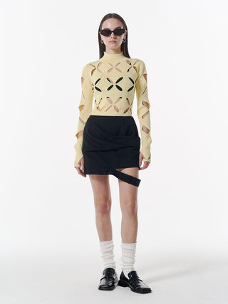 LOW WEST CUTTING MINI SKIRT