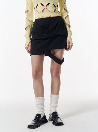 LOW WEST CUTTING MINI SKIRT
