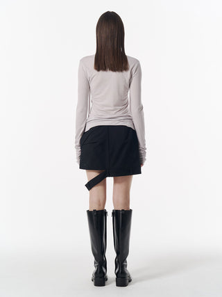 LOW WEST CUTTING MINI SKIRT