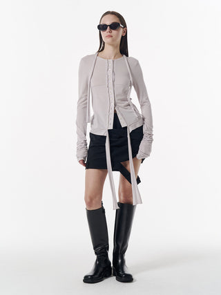 LOW WEST CUTTING MINI SKIRT