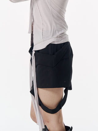 LOW WEST CUTTING MINI SKIRT