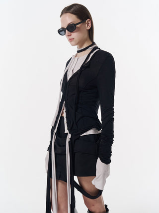 LOW WEST CUTTING MINI SKIRT