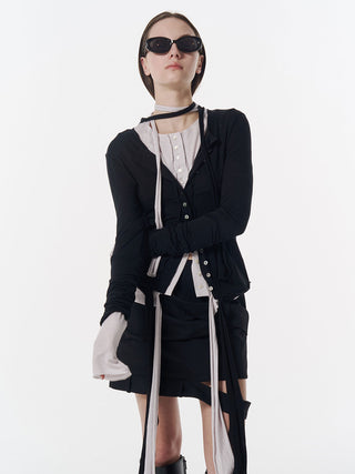 LOW WEST CUTTING MINI SKIRT