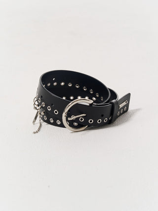 EYELETS LEATHER BELT