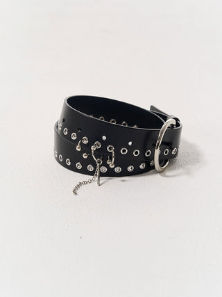 EYELETS LEATHER BELT