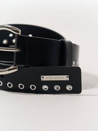 EYELETS LEATHER BELT