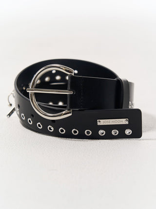 EYELETS LEATHER BELT