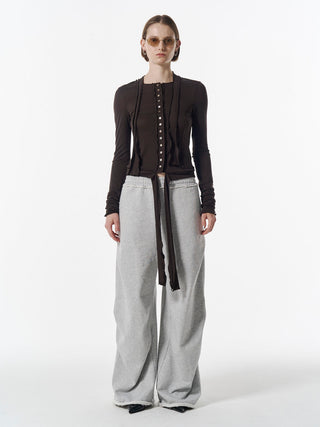 SHEER CUT TIE CARDIGAN