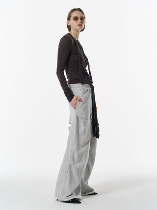 SHEER CUT TIE CARDIGAN