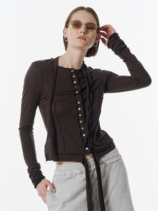 SHEER CUT TIE CARDIGAN