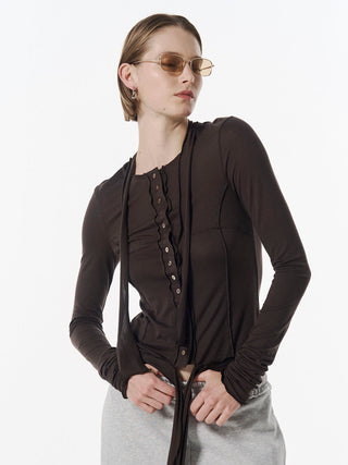 SHEER CUT TIE CARDIGAN