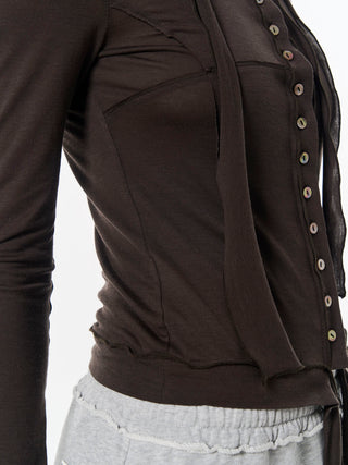 SHEER CUT TIE CARDIGAN