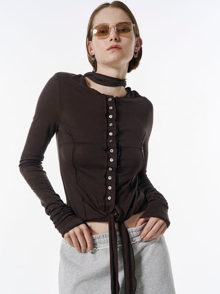 SHEER CUT TIE CARDIGAN