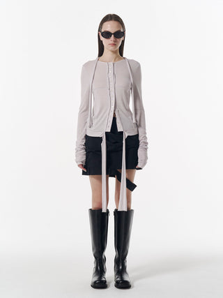 SHEER CUT TIE CARDIGAN