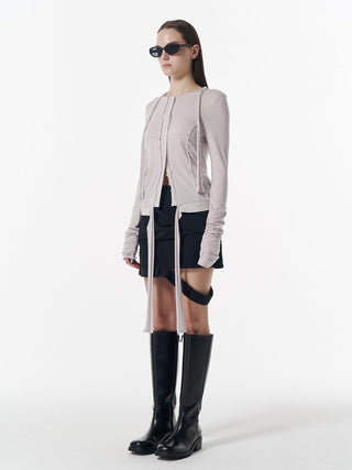 SHEER CUT TIE CARDIGAN
