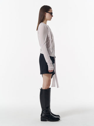 SHEER CUT TIE CARDIGAN