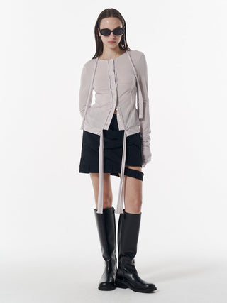SHEER CUT TIE CARDIGAN