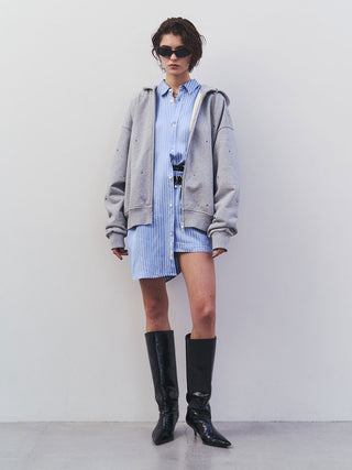 JOSEMOON SATIN STRIPE SHIRT