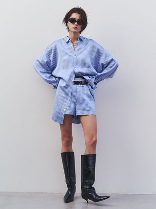 JOSEMOON SATIN STRIPE SHIRT