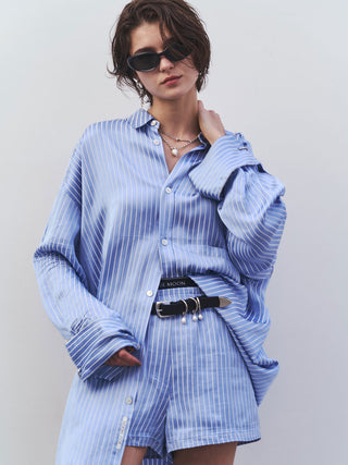 JOSEMOON SATIN STRIPE SHIRT