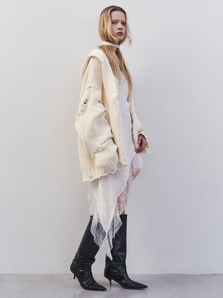 DAMAGE KNIT CARDIGAN