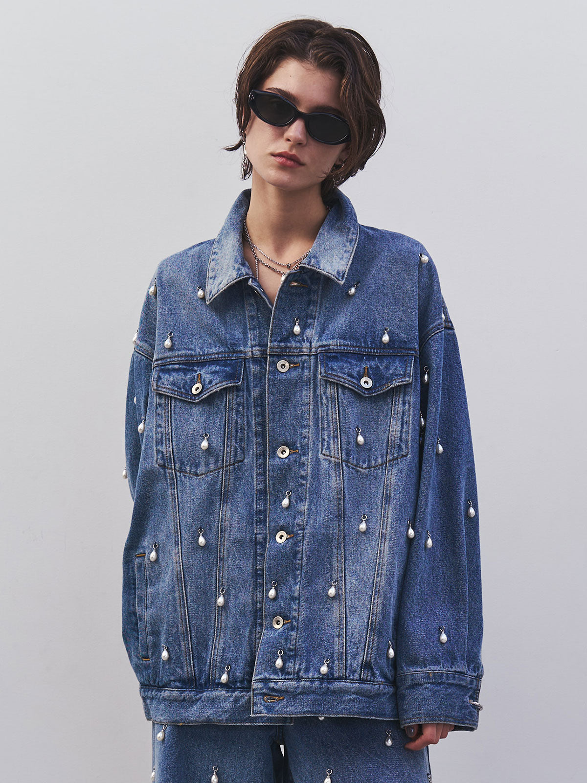 OVER DENIM JACKET with PEARL – JOSEMOON