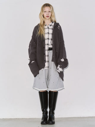 DAMAGE KNIT CARDIGAN