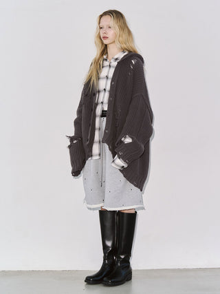 DAMAGE KNIT CARDIGAN