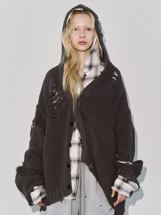 DAMAGE KNIT CARDIGAN