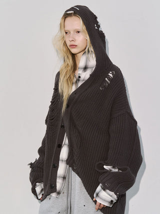 DAMAGE KNIT CARDIGAN