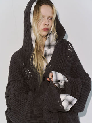 DAMAGE KNIT CARDIGAN