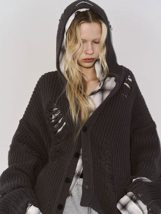 DAMAGE KNIT CARDIGAN