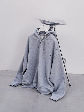 EYELET OVER HOODIE