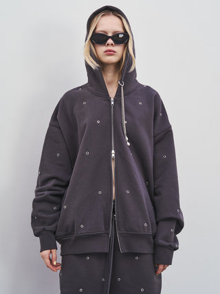 EYELET OVER HOODIE
