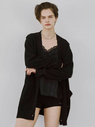 PLATE VNECK OVER CARDIGAN