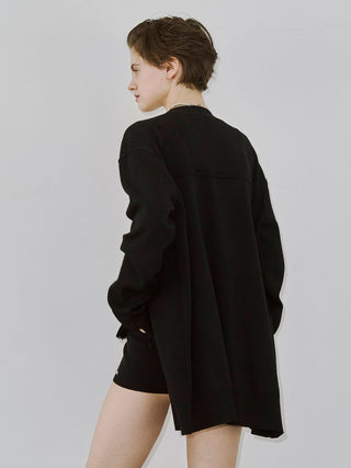 PLATE VNECK OVER CARDIGAN