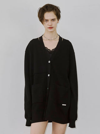 PLATE VNECK OVER CARDIGAN