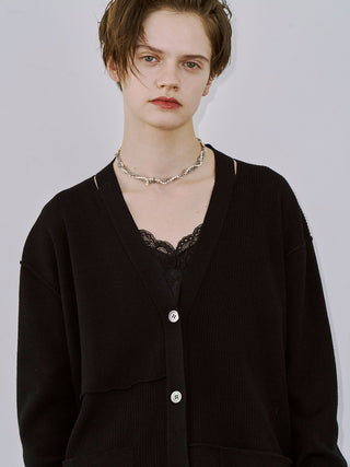 PLATE VNECK OVER CARDIGAN