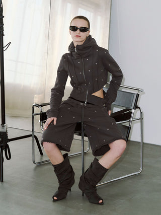 GATHERED OPEN TOE BOOTS