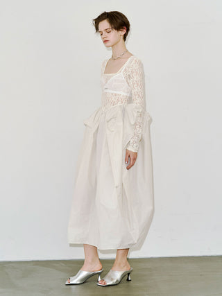 【PRE ORDER】COWL TUCK LACE DRESS