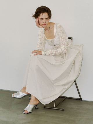 【PRE ORDER】COWL TUCK LACE DRESS