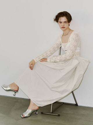 【PRE ORDER】COWL TUCK LACE DRESS