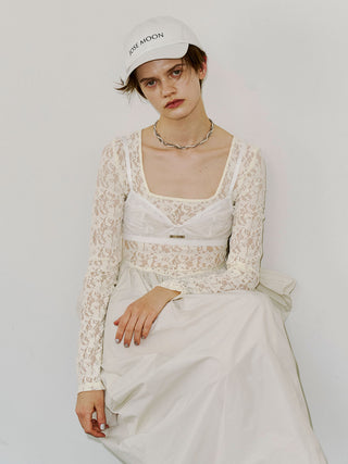 【PRE ORDER】COWL TUCK LACE DRESS