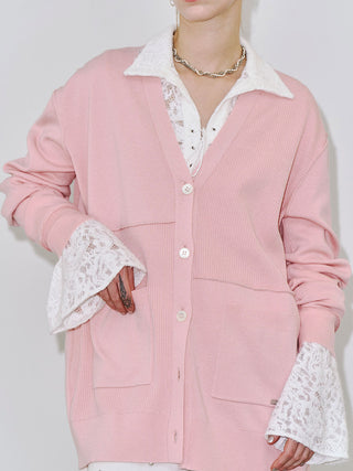 PLATE VNECK OVER CARDIGAN