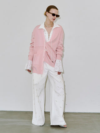 PLATE VNECK OVER CARDIGAN