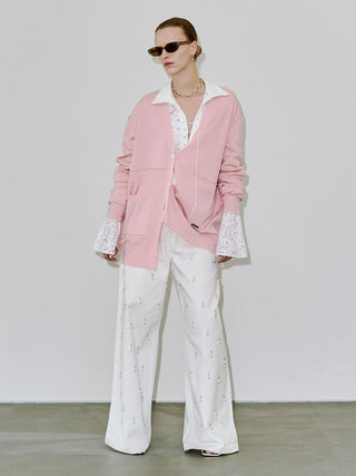 PLATE VNECK OVER CARDIGAN